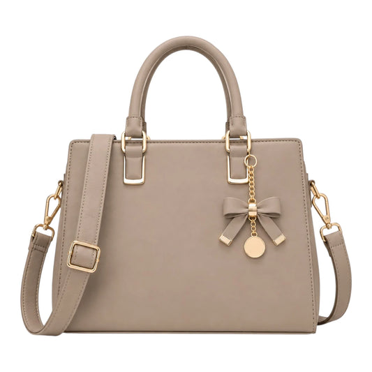Belori Taupe Bow Women’s Satchel Handbag