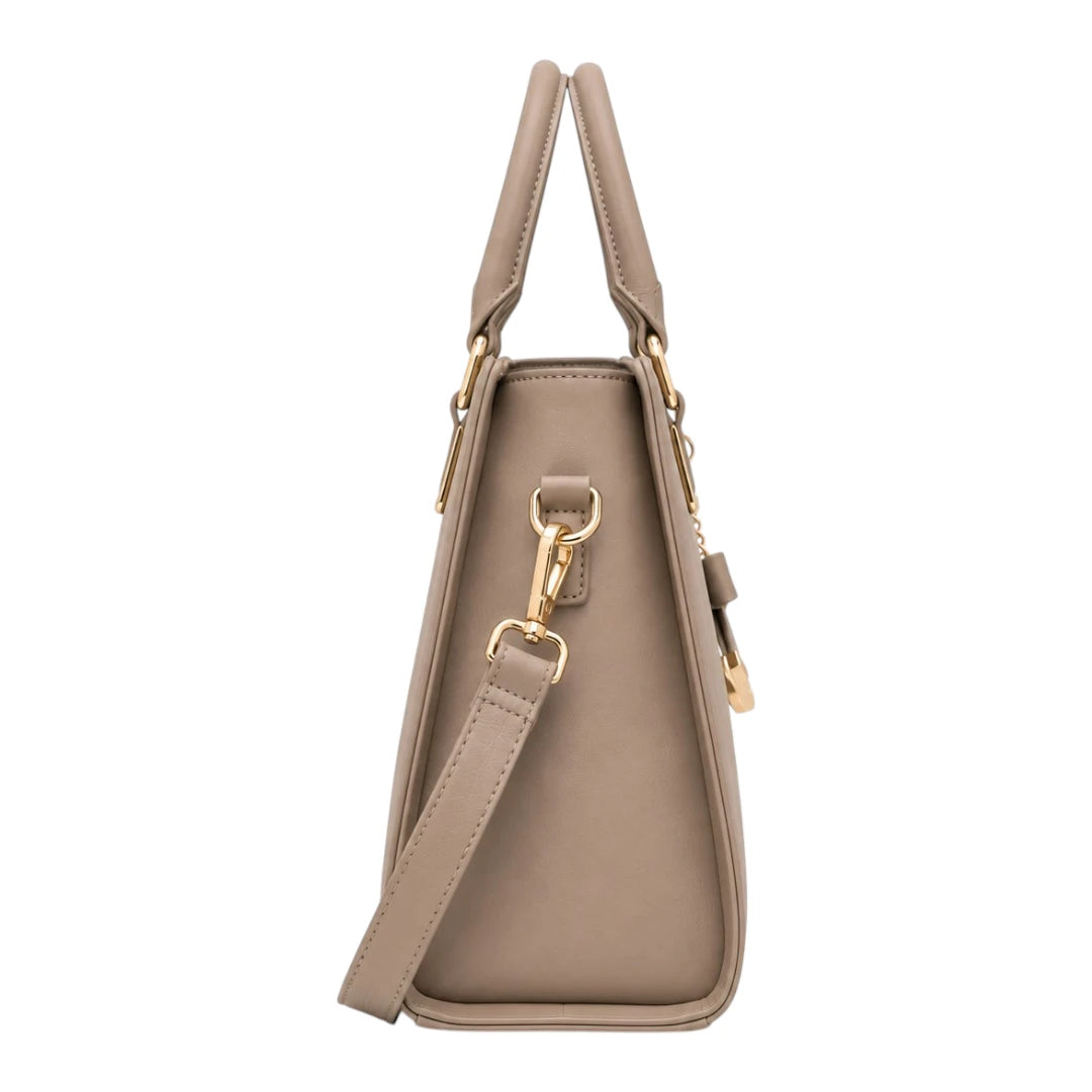 Belori Taupe Bow Women’s Satchel Handbag